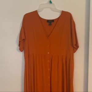 Orange button front dress